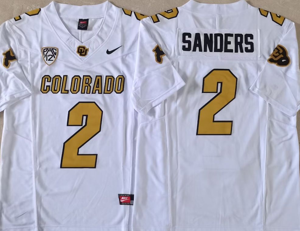 Men Colorado Buffaloes #2 Sanders White 2025 Nike Limited NCAA Jersey style 2->more ncaa teams->NCAA Jersey